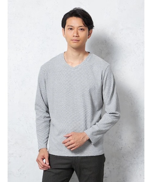 HARUYAMA(ハルヤマ)の「Vネック Tシャツ 無地 カジュアルインナー 春夏【RUCKEN BACCHAR】(Tシャツ/カットソー・メンズ・オフホワイト/ライトグレー/ネイビー・LL/L/M)」の3枚目の写真