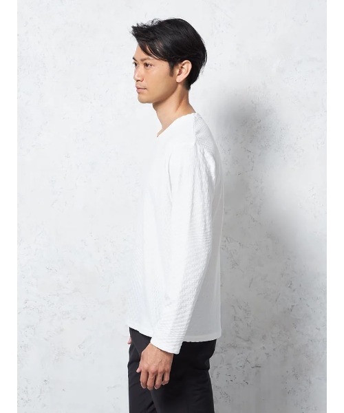 HARUYAMA(ハルヤマ)の「Vネック Tシャツ 無地 カジュアルインナー 春夏【RUCKEN BACCHAR】(Tシャツ/カットソー・メンズ・オフホワイト/ライトグレー/ネイビー・LL/L/M)」の4枚目の写真