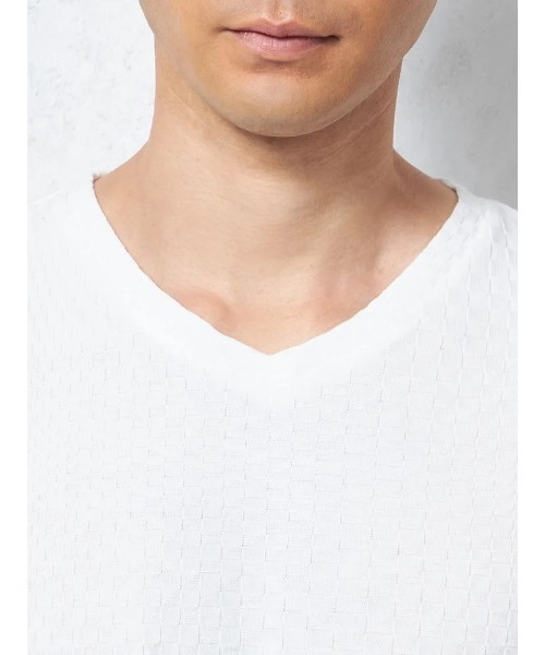HARUYAMA(ハルヤマ)の「Vネック Tシャツ 無地 カジュアルインナー 春夏【RUCKEN BACCHAR】(Tシャツ/カットソー・メンズ・オフホワイト/ライトグレー/ネイビー・LL/L/M)」の6枚目の写真