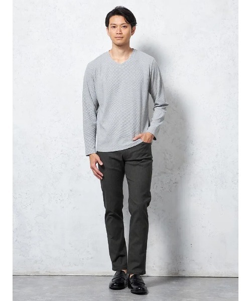 HARUYAMA(ハルヤマ)の「Vネック Tシャツ 無地 カジュアルインナー 春夏【RUCKEN BACCHAR】(Tシャツ/カットソー・メンズ・オフホワイト/ライトグレー/ネイビー・LL/L/M)」の11枚目の写真