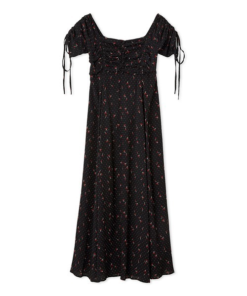 FURFUR(ファーファー)の「【WEB限定カラー】チェリー柄プリントワンピース(ワンピース・レディース・サックスブルー/ブラック/レッド/ホワイト・FREE)」の13枚目の写真