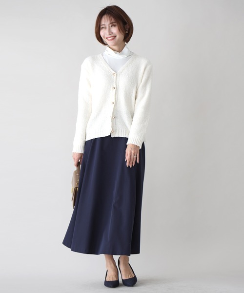 Ehre style(エーレスタイル)の「ふわっと明るく時短でオシャレぽこぽこニットカーデ(カーディガン/ボレロ・レディース・ブルー/ホワイト/ライトグレー・FREE)」の14枚目の写真