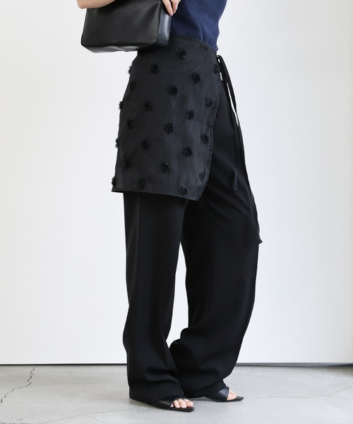 select MOCA（セレクトモカ）の「フラワーラップスカート（スカート・レディース・アイボリー/ブラック・FREE）」の18枚目の写真