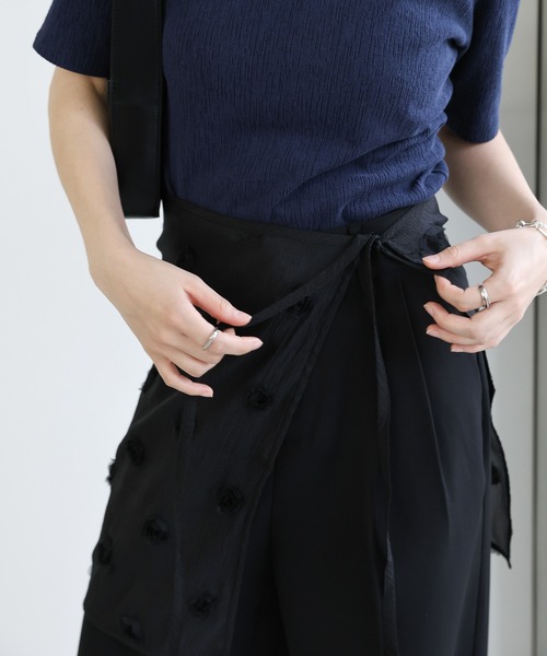 select MOCA（セレクトモカ）の「フラワーラップスカート（スカート・レディース・アイボリー/ブラック・FREE）」の21枚目の写真