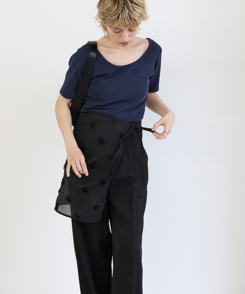 select MOCA（セレクトモカ）の「フラワーラップスカート（スカート・レディース・アイボリー/ブラック・FREE）」の17枚目の写真