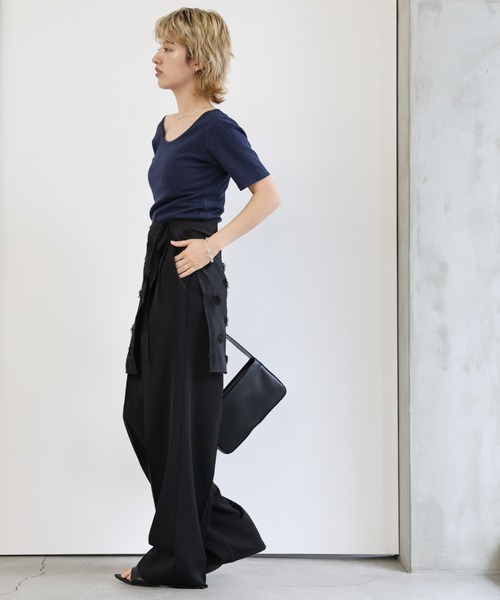 select MOCA（セレクトモカ）の「フラワーラップスカート（スカート・レディース・アイボリー/ブラック・FREE）」の20枚目の写真