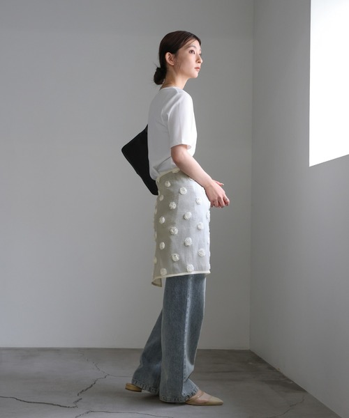 select MOCA（セレクトモカ）の「フラワーラップスカート（スカート・レディース・アイボリー/ブラック・FREE）」の4枚目の写真