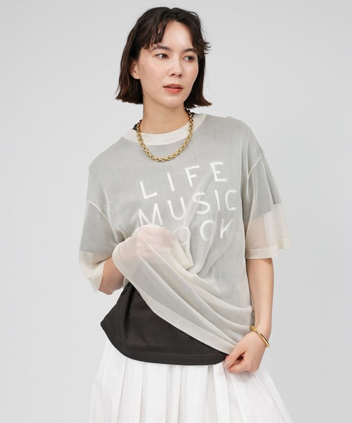 BABYLONE バビロン　シアーニットTシャツ セール】シアーニットTシャツ（Tシャツ/カットソー）｜BABYLONE
