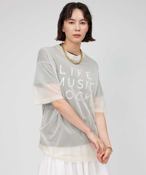 BABYLONE バビロン　シアーニットTシャツ セール】シアーニットTシャツ（Tシャツ/カットソー）｜BABYLONE