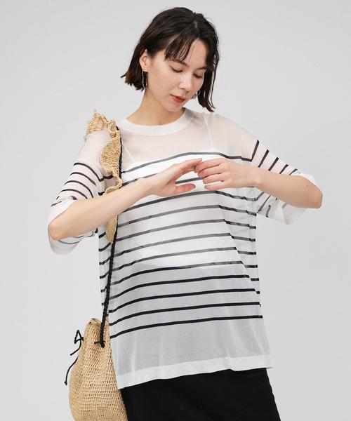 BABYLONE バビロン　シアーニットTシャツ 楽天市場】【SALE／40%OFF】シアーニットTシャツ BABYLONE