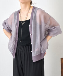 Jena espace merveilleux | 【真夏も涼しく着れる】【トレンドのシアー素材】シアーボタンカーディガン(カーディガン/ボレロ)