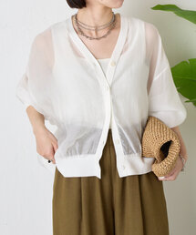 Jena espace merveilleux | 【真夏も涼しく着れる】【トレンドのシアー素材】シアーボタンカーディガン(カーディガン/ボレロ)