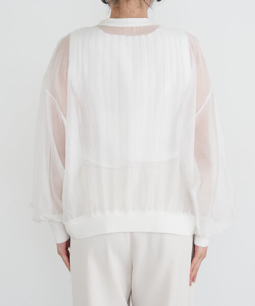 Jena espace merveilleux（ジェナ　エスパスメルヴェイユ）の「【真夏も涼しく着れる】シアーボタンカーディガン（カーディガン/ボレロ・レディース・グレー/ブラック/オフホワイト・FREE）」の20枚目の写真