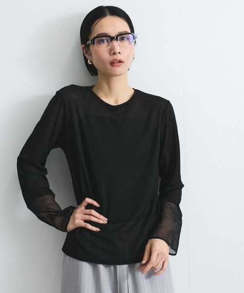 VICKY(ビッキー)の「袖シアーカットソートップス≪手洗い可能≫(Tシャツ/カットソー・レディース・イエロー/ブラック/オフホワイト・M)」の17枚目の写真
