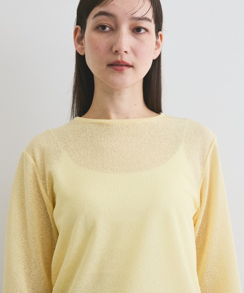 VICKY(ビッキー)の「袖シアーカットソートップス≪手洗い可能≫(Tシャツ/カットソー・レディース・イエロー/ブラック/オフホワイト・M)」の21枚目の写真