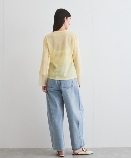 VICKY(ビッキー)の「袖シアーカットソートップス≪手洗い可能≫(Tシャツ/カットソー・レディース・イエロー/ブラック/オフホワイト・M)」の7枚目の写真