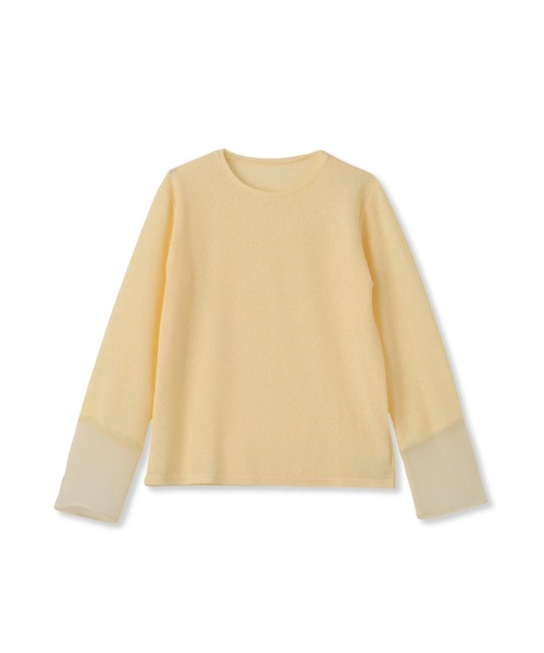VICKY(ビッキー)の「袖シアーカットソートップス≪手洗い可能≫(Tシャツ/カットソー・レディース・イエロー/ブラック/オフホワイト・M)」の10枚目の写真