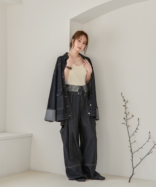 mideal（マイディール）の「cross design camisole / クロスデザインキャミソール（キャミソール・レディース・アイボリー/ブラック/ブラウン/ピンク・FREE）」の7枚目の写真