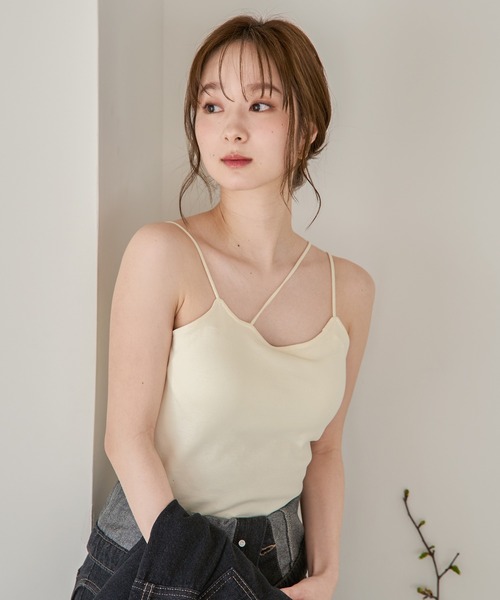 キャミソール MACRAME CAMISOLE TOPS/マクラメキャミソールトップス MACRAME TOPS(F WHITE): TOPSjosemoon