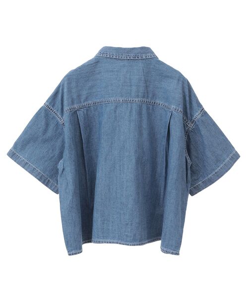 新品シップス ショート丈デニムシャツ