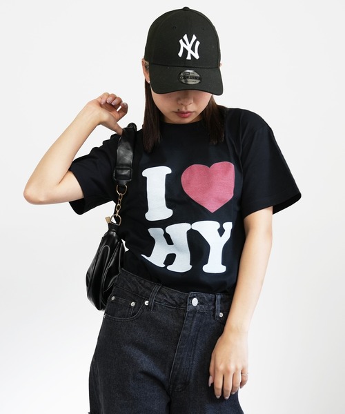 BASIS(ベイシス)の「I LOVE ロゴ コットン Tシャツ(Tシャツ/カットソー・レディース・ホワイト/ブラック・MEDIUM/LARGE)」の2枚目の写真