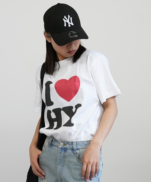 BASIS(ベイシス)の「I LOVE ロゴ コットン Tシャツ(Tシャツ/カットソー・レディース・ホワイト/ブラック・MEDIUM/LARGE)」の4枚目の写真