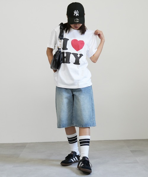 BASIS(ベイシス)の「I LOVE ロゴ コットン Tシャツ(Tシャツ/カットソー・レディース・ホワイト/ブラック・MEDIUM/LARGE)」の9枚目の写真