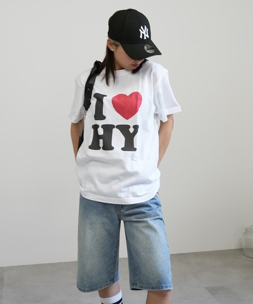 BASIS(ベイシス)の「I LOVE ロゴ コットン Tシャツ(Tシャツ/カットソー・レディース・ホワイト/ブラック・MEDIUM/LARGE)」の10枚目の写真