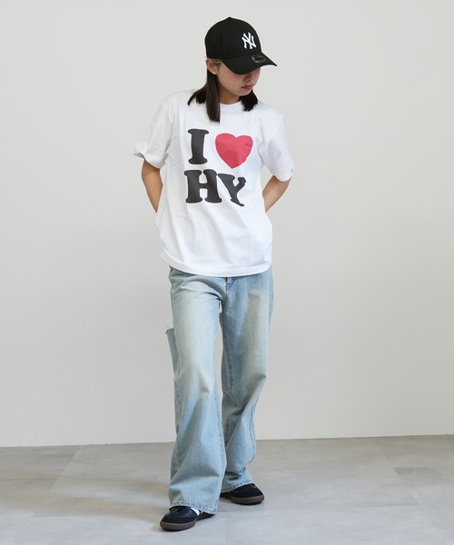 BASIS(ベイシス)の「I LOVE ロゴ コットン Tシャツ(Tシャツ/カットソー・レディース・ホワイト/ブラック・MEDIUM/LARGE)」の13枚目の写真