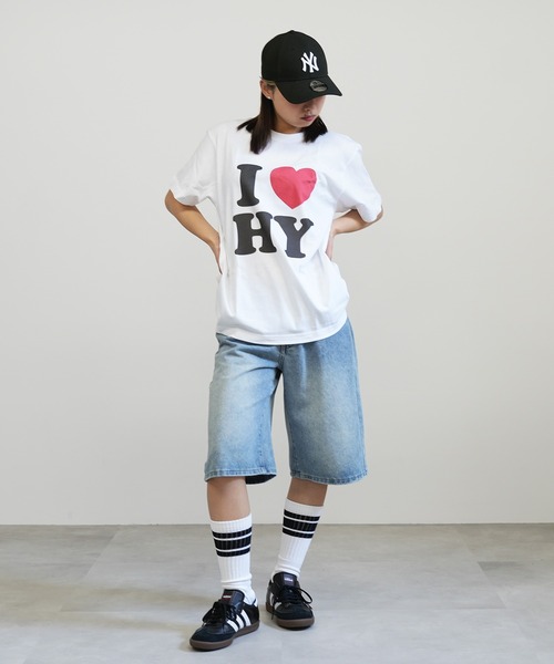 BASIS(ベイシス)の「I LOVE ロゴ コットン Tシャツ(Tシャツ/カットソー・レディース・ホワイト/ブラック・MEDIUM/LARGE)」の18枚目の写真