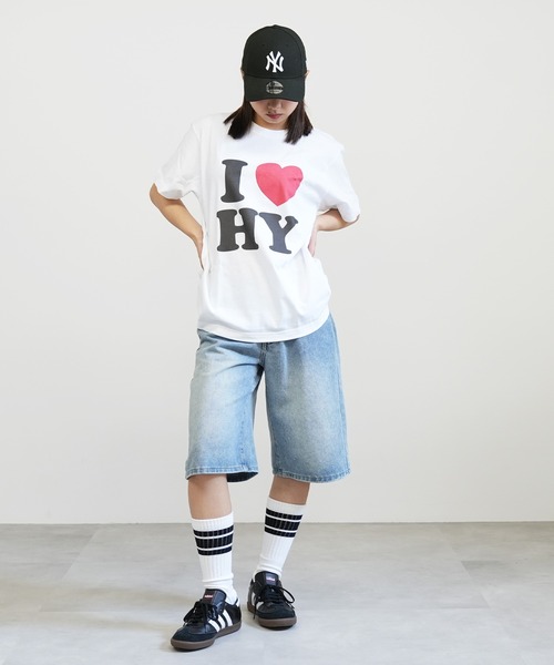 BASIS(ベイシス)の「I LOVE ロゴ コットン Tシャツ(Tシャツ/カットソー・レディース・ホワイト/ブラック・MEDIUM/LARGE)」の19枚目の写真