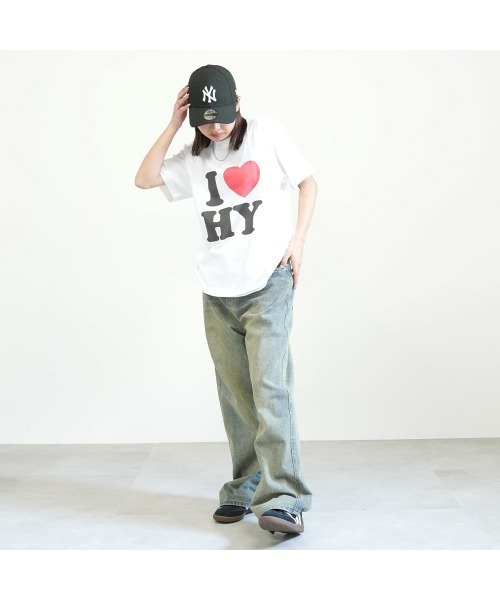 BASIS(ベイシス)の「I LOVE ロゴ コットン Tシャツ(Tシャツ/カットソー・レディース・ホワイト/ブラック・MEDIUM/LARGE)」の20枚目の写真