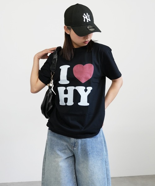 【BASICKS】Love コラージュ ロゴ T-シャツ セール】I LOVE ロゴ コットン Tシャツ(Tシャツ/カットソー