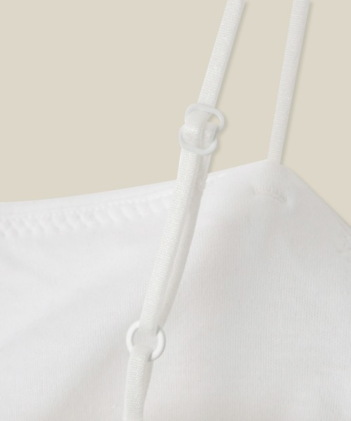 ROPE'（ロペ）の「【Lala Vie（ララヴィ）】別注カップ付きキャミソール/巾着付き（キャミソール・レディース・ホワイト/ブラック・FREE）」の4枚目の写真