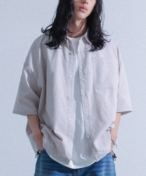 RISLEY リズレー 麻混 シャツ ジャケット 半袖 ドロスト イエロー □ 公式 □ SAYSKY/セイスカイ ランニングジャケット