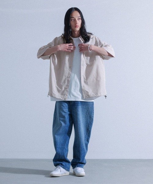 セール】『裾ドロスト付き スピンドルレギュラーカラー半袖