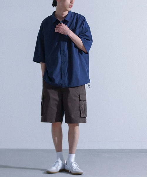 MDR(エムディアール)の「裾ドロスト付き スピンドルレギュラーカラー半袖シャツ(シャツ/ブラウス・メンズ・グレイッシュベージュ/カーキ/ネイビー・L/M)」の14枚目の写真