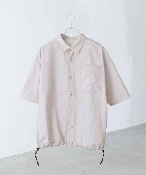 セール】『裾ドロスト付き スピンドルレギュラーカラー半袖