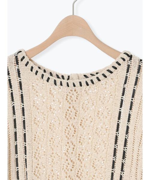 Samansa Mos2（サマンサ モスモス）の「透かし編み前後2WAYリボンニット（カーディガン/ボレロ・レディース・ブラック/キナリ/ミント・F）」の21枚目の写真