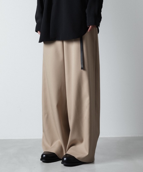 RECYCLE POLYESTER WIDE PANTS（スラックス）｜ato（アトウ）の