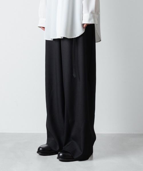 Ato アトウ　ワイドスラックス　ウール COMPACT WOOL | 3TUCKED WIDE PANTS – ATON | エイトン