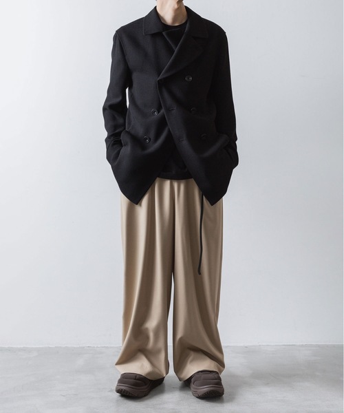 ato（アトウ）の「RECYCLE POLYESTER WIDE PANTS（スラックス・メンズ・トップグレー/ブラック/ベージュ・44/46/48）」の18枚目の写真