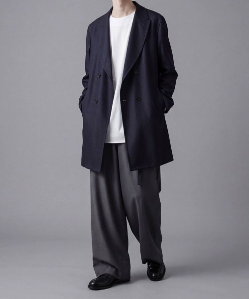 ato（アトウ）の「RECYCLE POLYESTER WIDE PANTS（スラックス・メンズ・トップグレー/ブラック/ベージュ・44/46/48）」の18枚目の写真