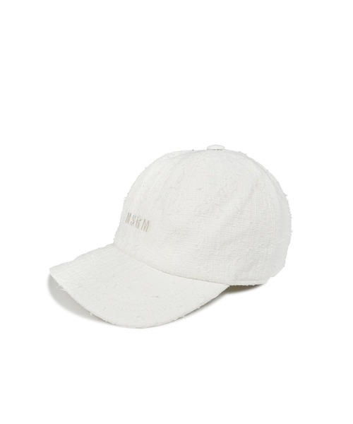 MSGM（エムエスジーエム）の「コットンブレンドツィード ベースボールキャップ（キャップ・レディース・ホワイト/ブラック・FREE）」の2枚目の写真