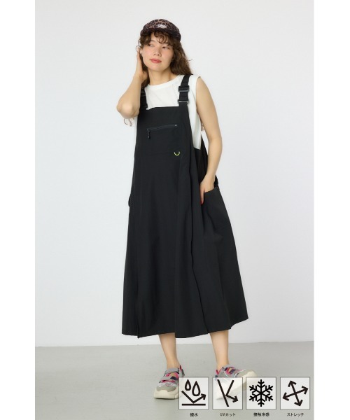 RODEO CROWNS WIDE BOWL（ロデオクラウンズワイドボウル）の「W/Rジャンパースカート（ジャンパースカート・レディース・ブラック/カーキ/オレンジ・FREE）」の4枚目の写真