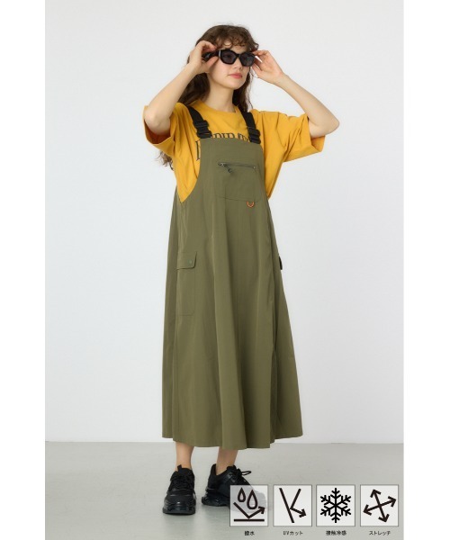 RODEO CROWNS WIDE BOWL（ロデオクラウンズワイドボウル）の「W/Rジャンパースカート（ジャンパースカート・レディース・ブラック/カーキ/オレンジ・FREE）」の9枚目の写真