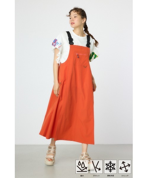 RODEO CROWNS WIDE BOWL（ロデオクラウンズワイドボウル）の「W/Rジャンパースカート（ジャンパースカート・レディース・ブラック/カーキ/オレンジ・FREE）」の14枚目の写真