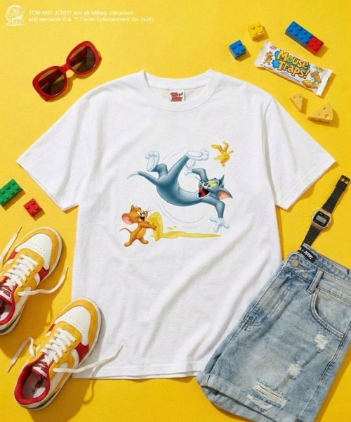 minius(ミニウス)の「【Tom&Jerry/トムとジェリー】""TOM and JERRY"" T-Shirt"半袖プリントTシャツ ビックシルエット ピグメント加工 ヴィンテージライク(Tシャツ/カットソー・メンズ・ホワイト/チャコールグレー・MEDIUM/LARGE/X-LARGE)」の2枚目の写真