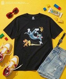 【Tom&Jerry/トムとジェリー】""TOM and JERRY"" T-Shirt"半袖プリントTシャツ ビックシルエット ピグメント加工 ヴィンテージライク