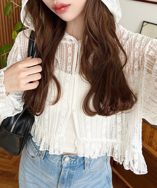 M'S GRACY フラワー レース パール カーディガン ボレロ ベージュ M'S GRACY フラワー レース パール カーディガン ボレロ ベージュ